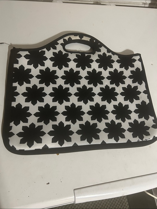 Macbeth Collection by  Margaret Josephs Handbags - Macbeth Collection by Margaret Josephs Black and White Floral Tote